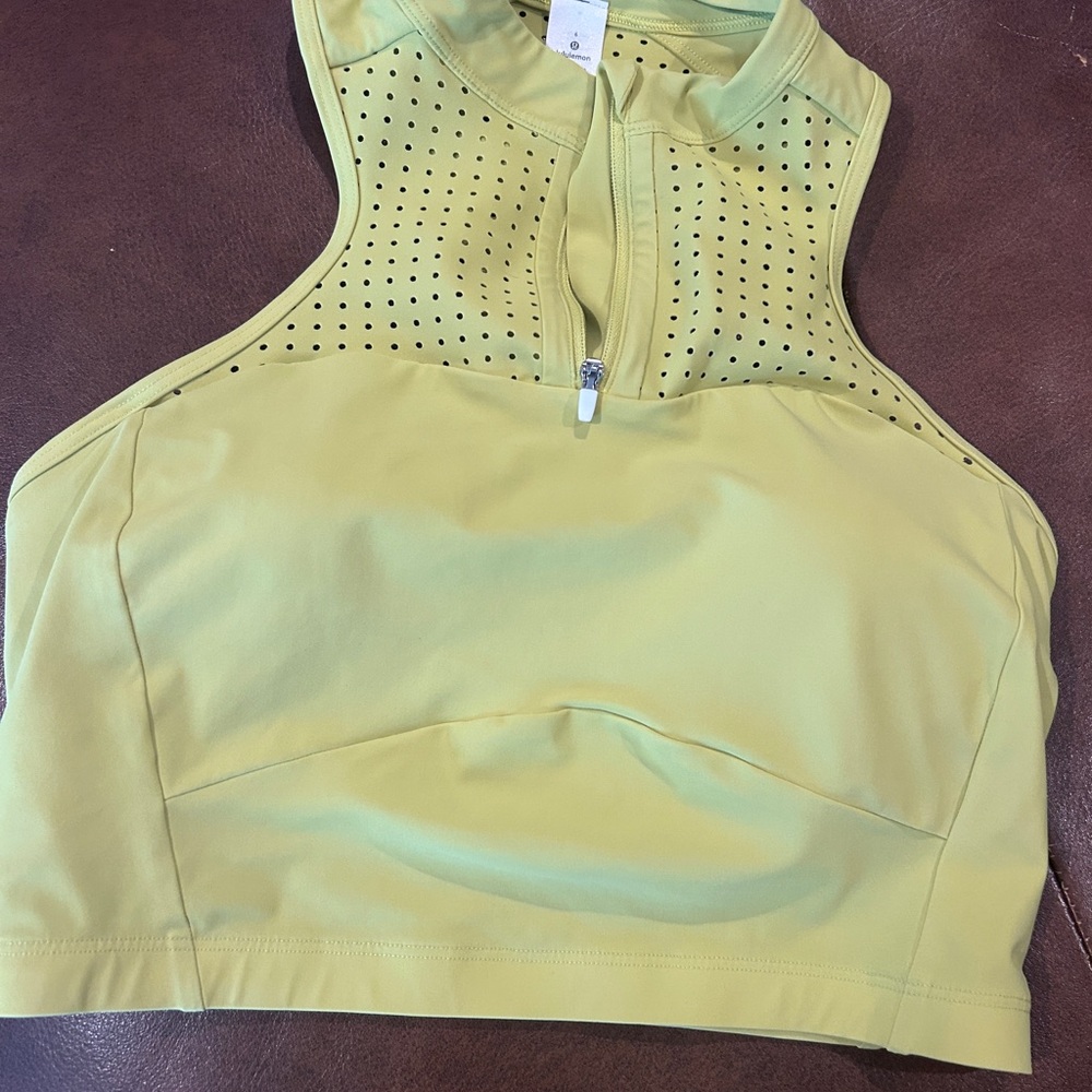 Lululemon unleash strength zip sports bra serpentine yellow 6
